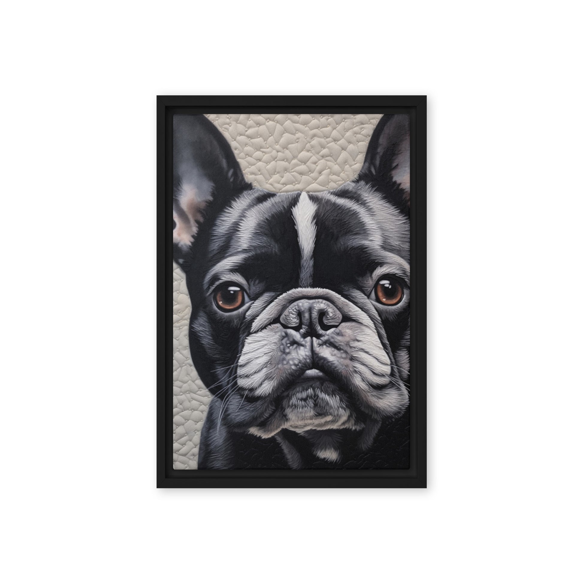Cute French Bulldog Framed Canvas