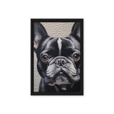 Cute French Bulldog Framed Canvas