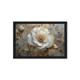 White and Gold Flowers Floral Art Digital Print