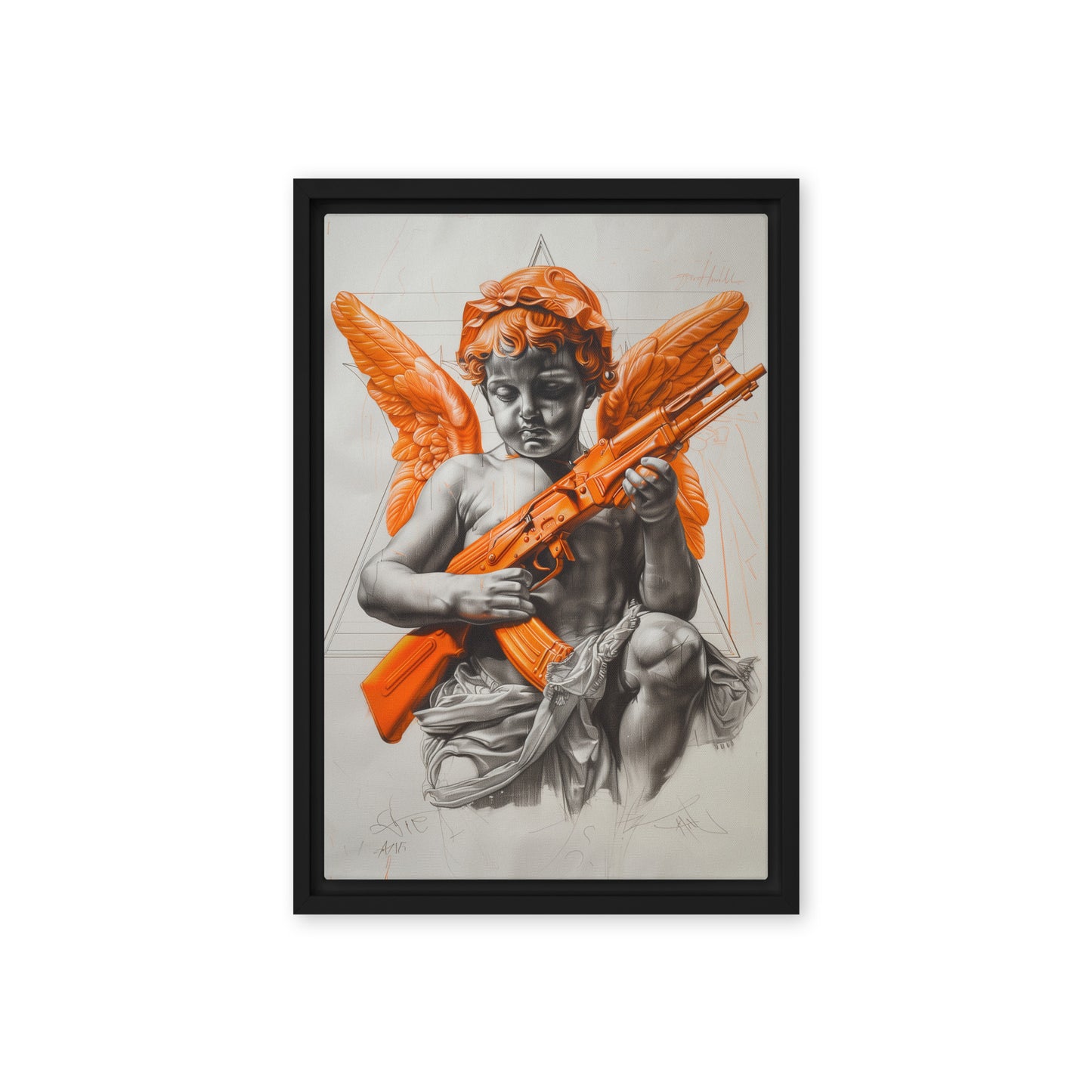 Angel Holding an AK47 Surreal Art Digital Print