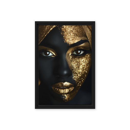African Woman In Gold Glitter Art Digital Print