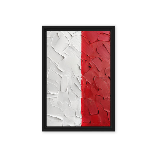 White Red Modern Art Framed Canvas