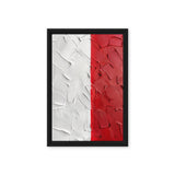White Red Modern Art Framed Canvas