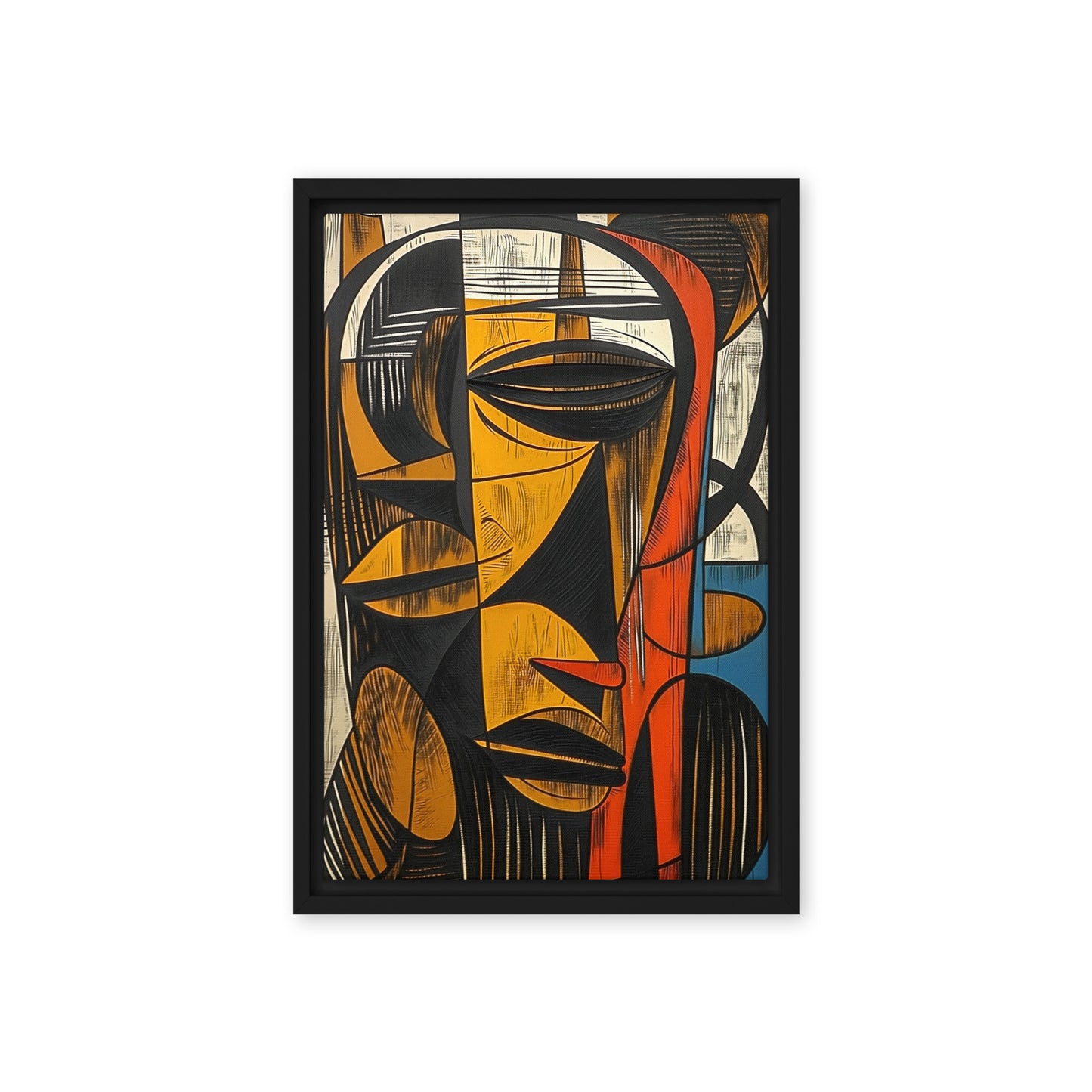 African Abstract Woodcut Art Digital Print