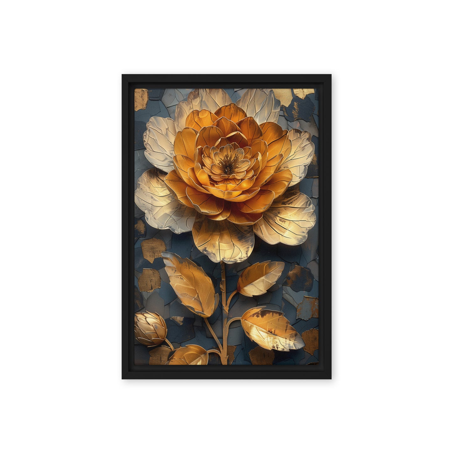 Golden Flower Floral Art Digital Print