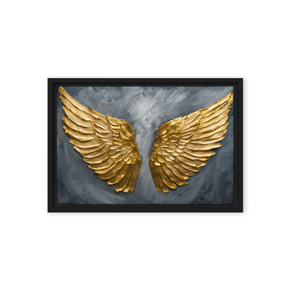 Golden Wings Modern Art Framed Canvas