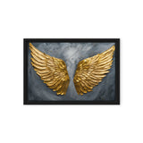 Golden Wings Modern Art Framed Canvas