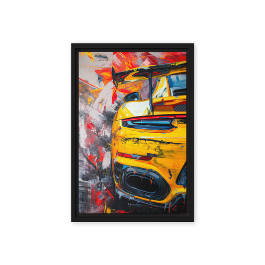Yellow Sports Car Modern Art Digital Print