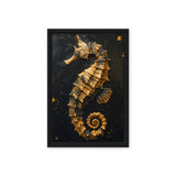 Golden Sea Horse Nautical Art Digital Print