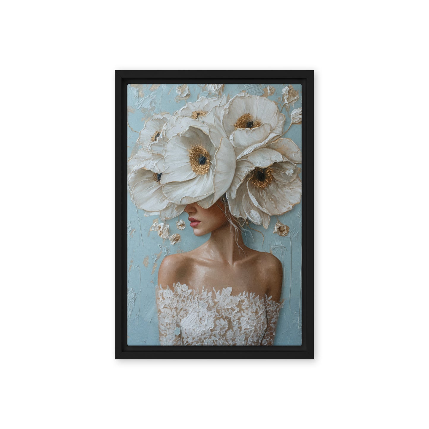 Woman Flowerhead Modern Art Digital Print