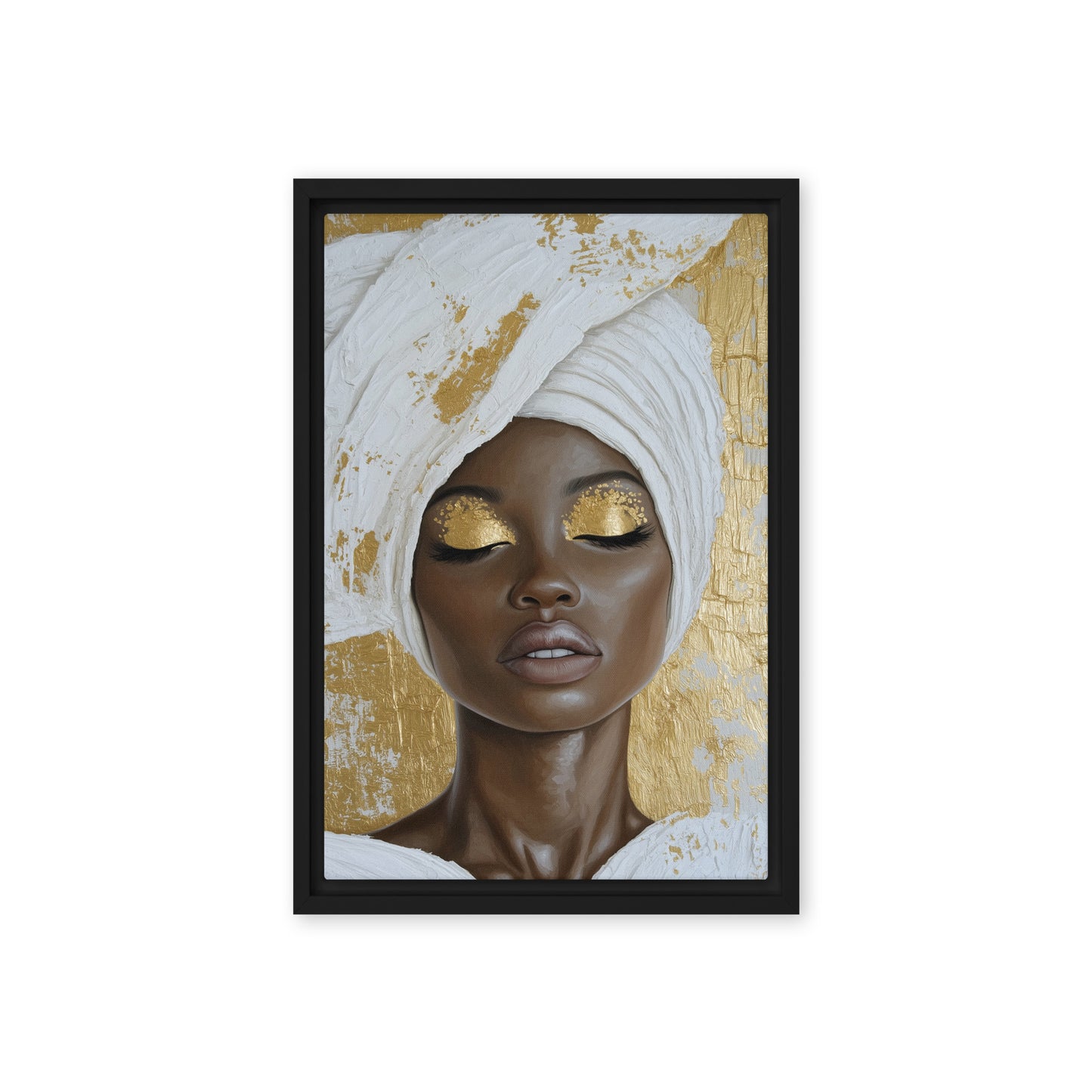 African Woman Impasto Art Digital Print