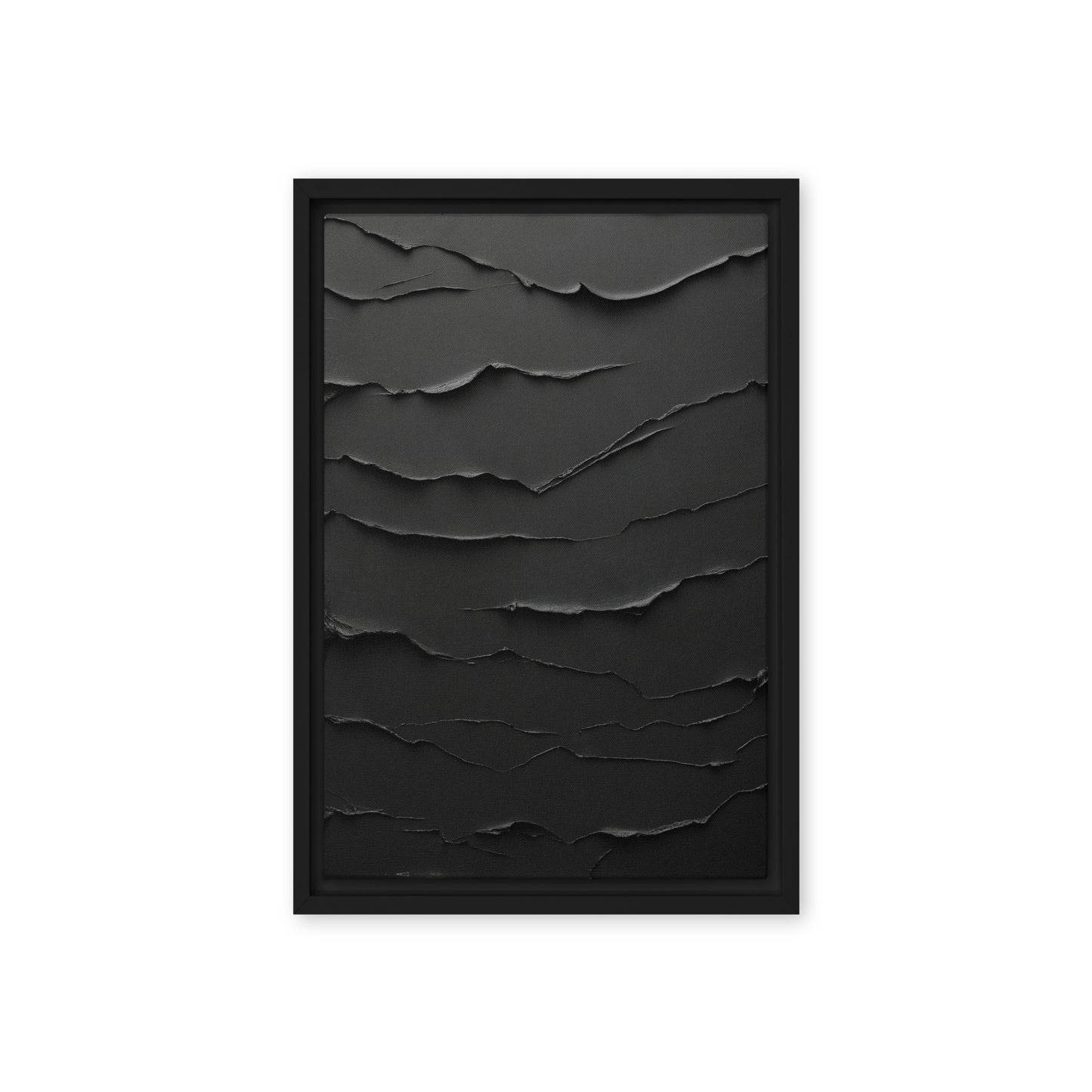 Black Minimalist Textured Art Framed Canvas