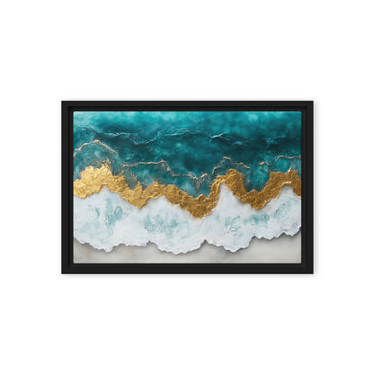 Ocean Arial View Modern Art Framed Canvas
