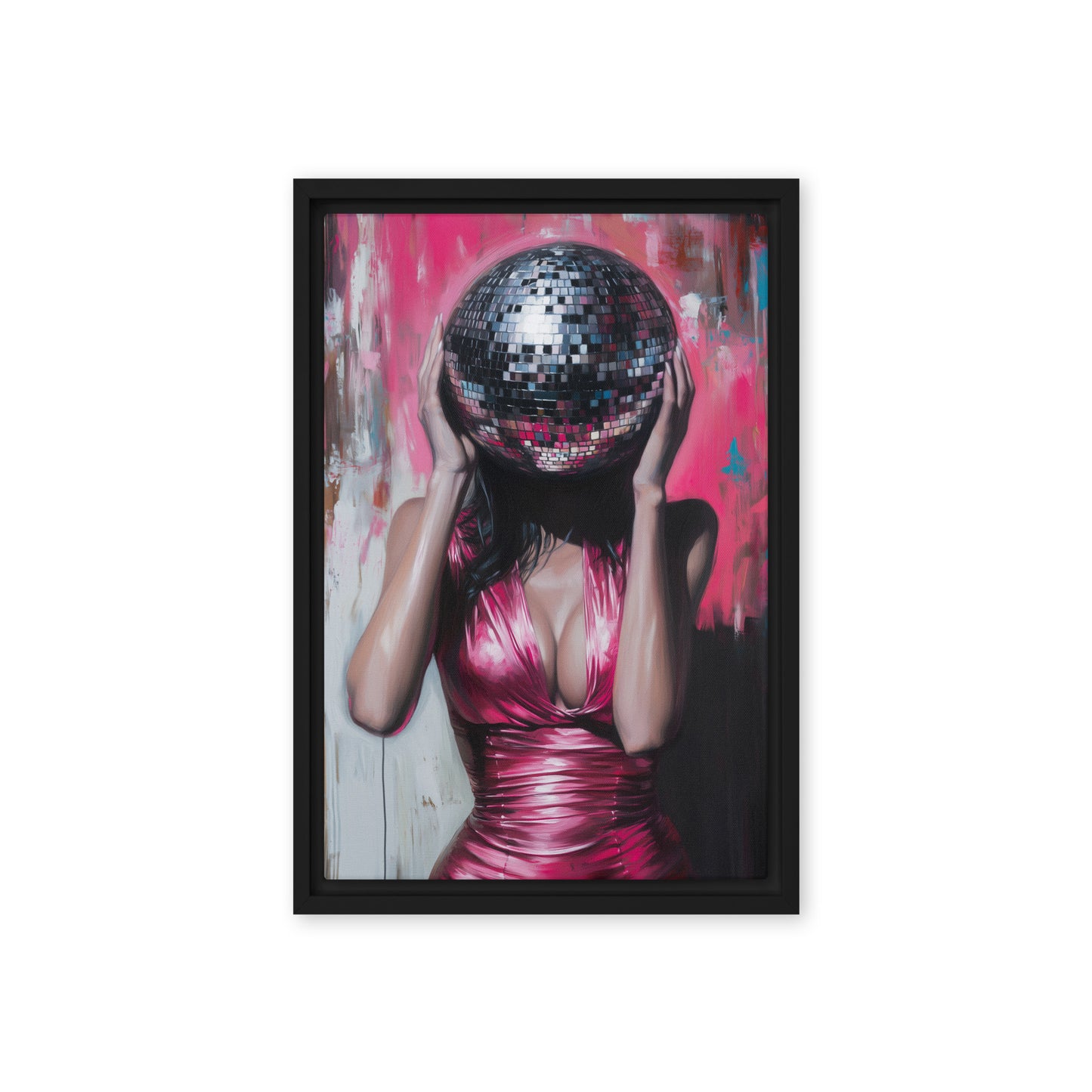 Woman Disco Ball Head Digital Print
