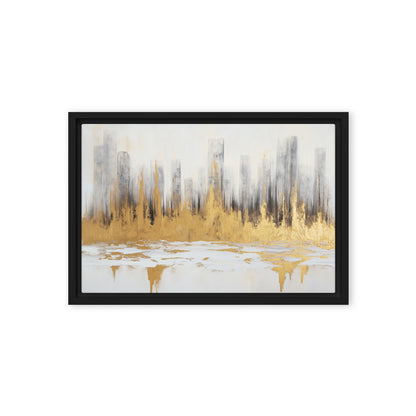 Cityscape Abstract Art Framed Canvas