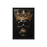 Skull with Golden Crown Gothic Art Framed Canvas