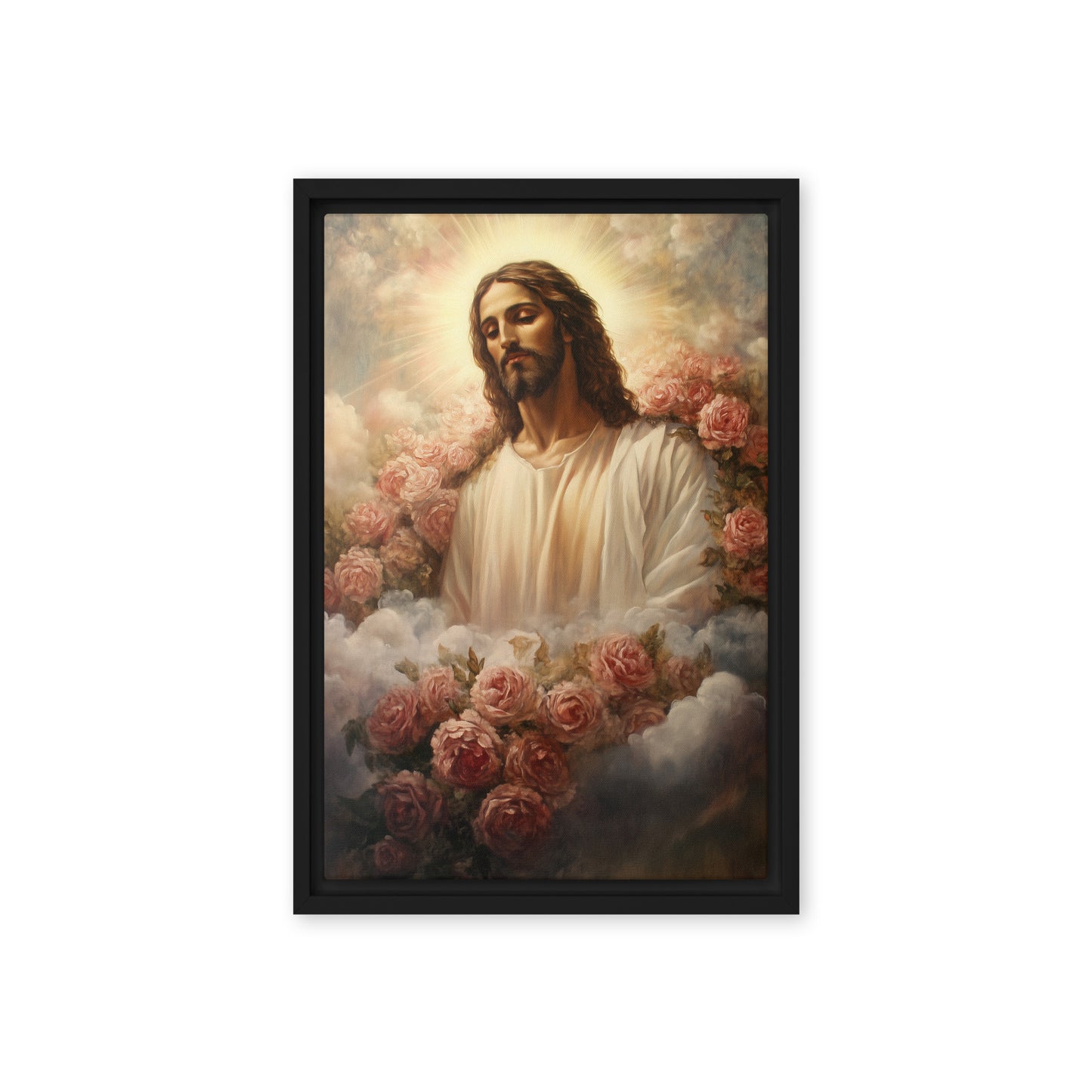 Jesus Christ Among Flowers Religious Art Digital Print