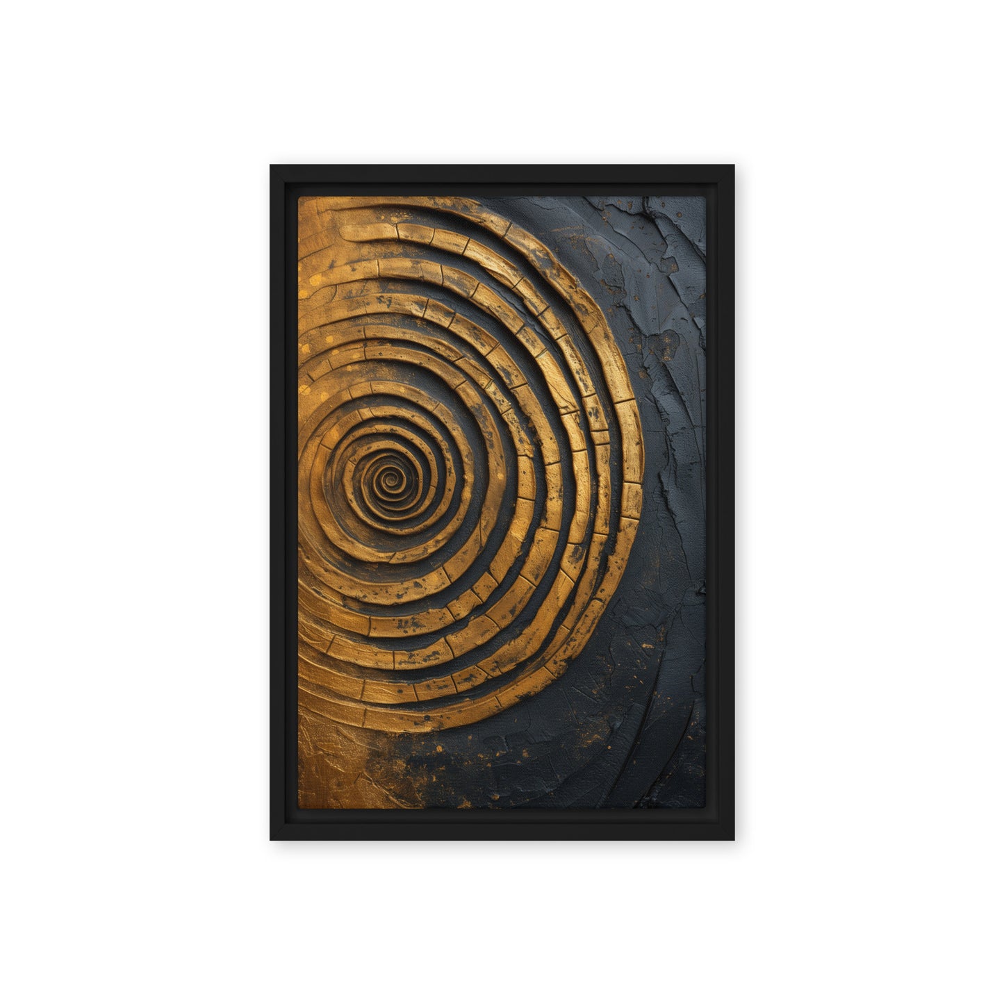 Spiral Gold Black Modern Art Digital Print