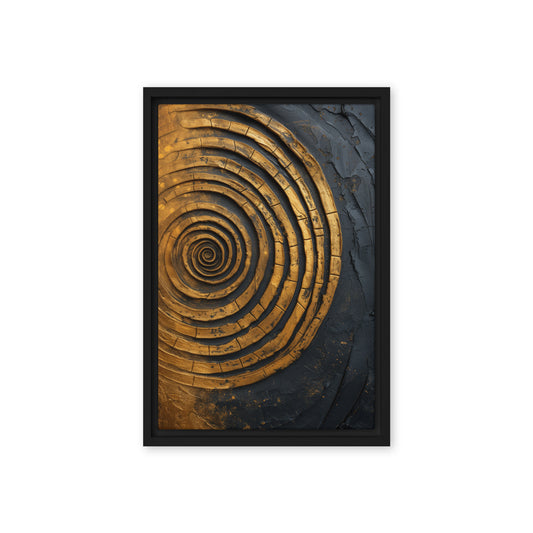Spiral Gold Black Modern Art Digital Print