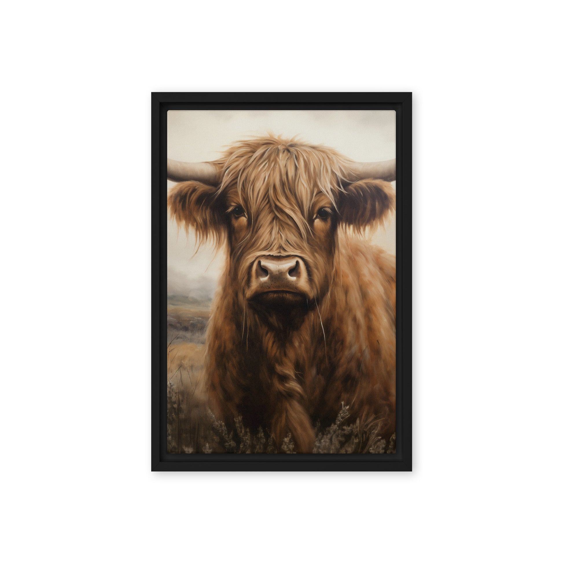 Brown Highland Cow Digital Print