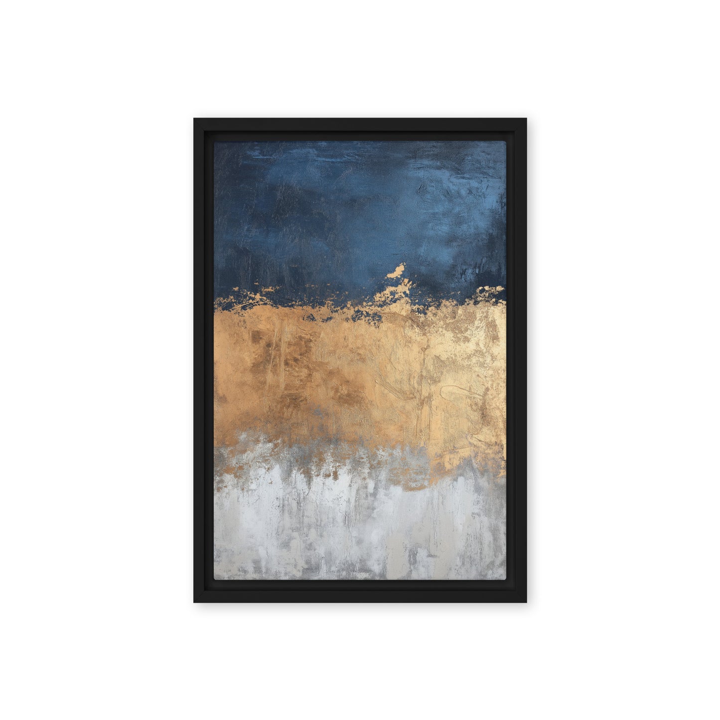 Navy Gold Grey Modern Art Digital Print