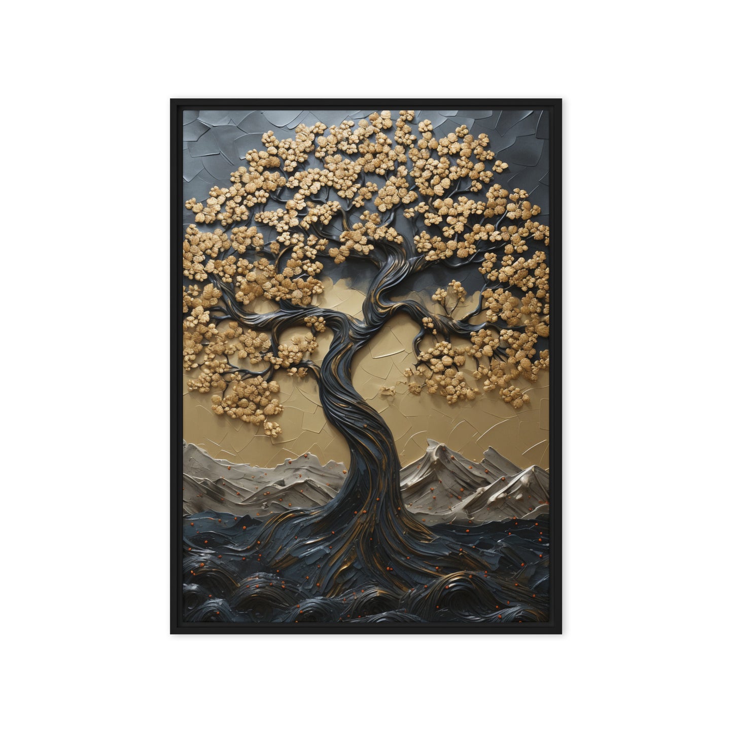 Tree Landscape Art Framed Canvas
