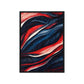 Navy Red Modern Art Framed Canvas
