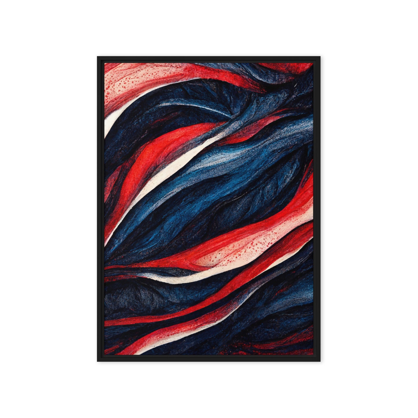 Navy Red Modern Art Framed Canvas