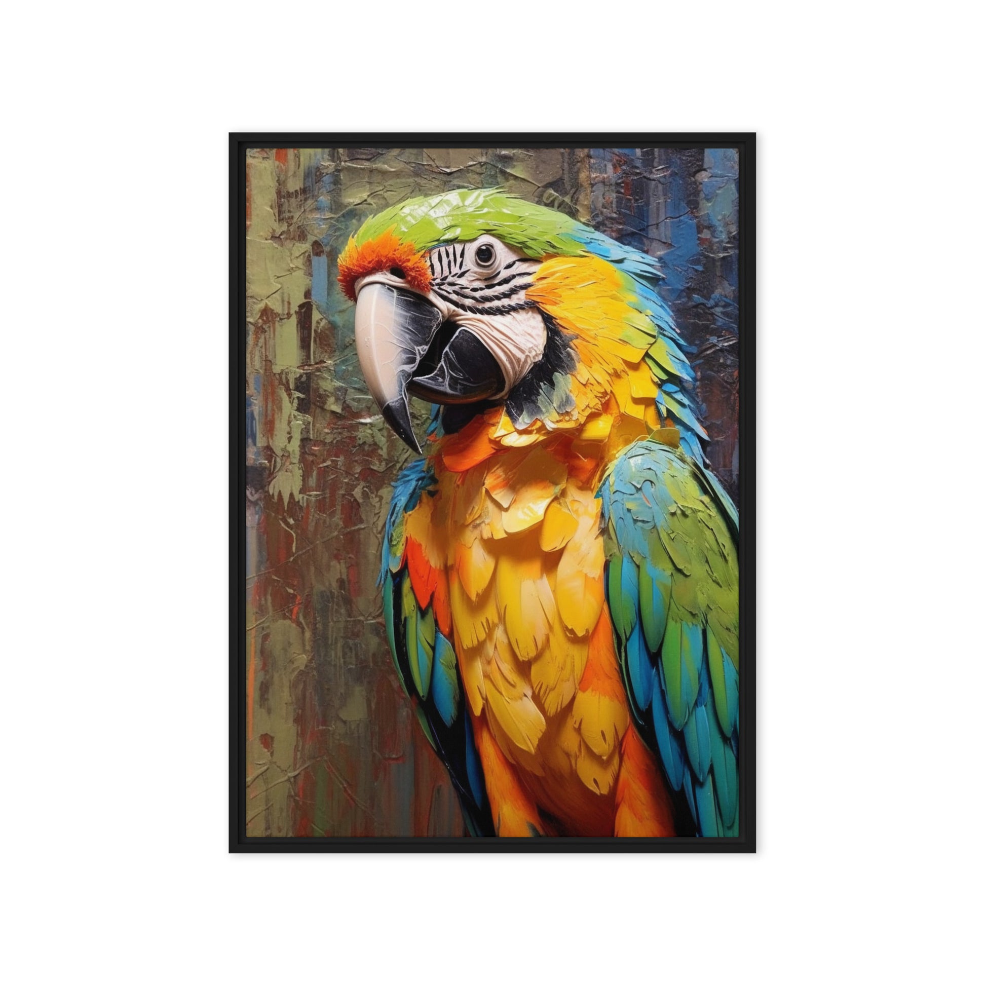 Colorful Macaw Parrot Framed Canvas