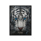 Blue Eyed Tiger Fraemd Canvas