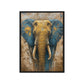 Elephant In Gold Modern Art Framed Canvas