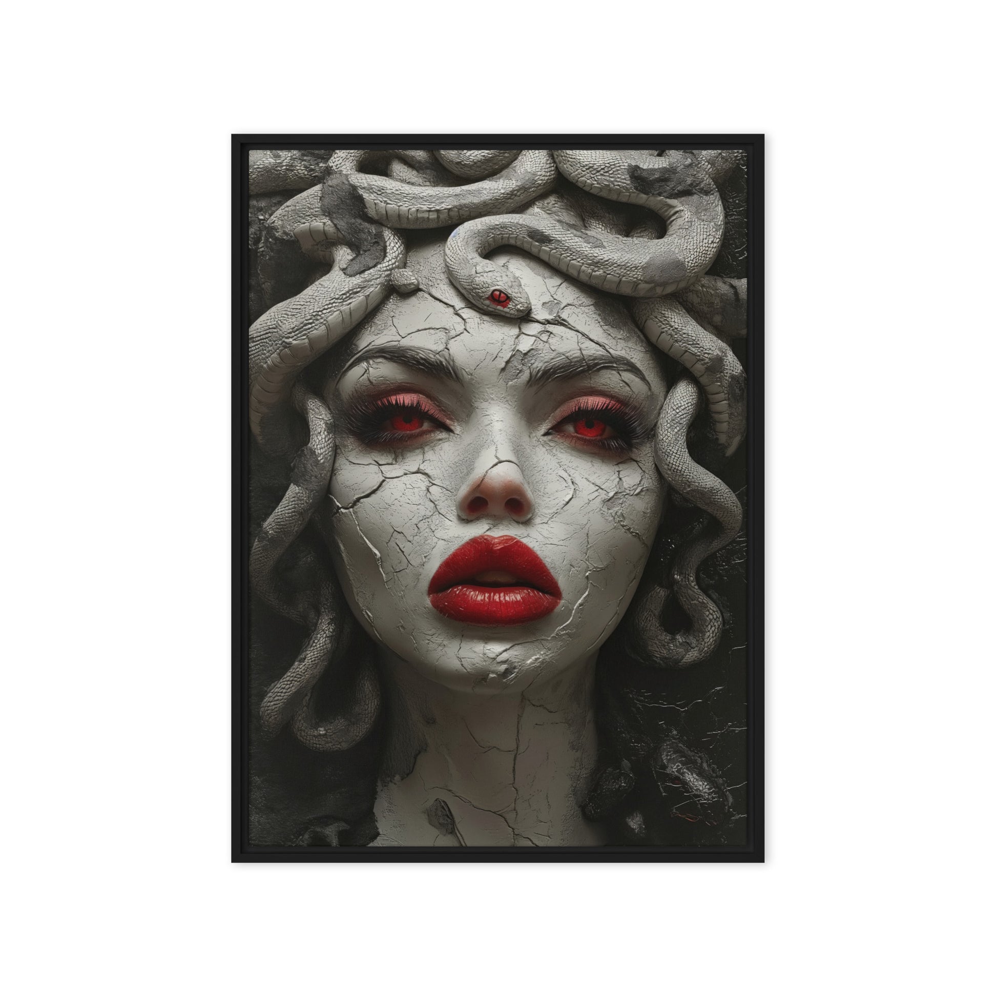 Mesmerizing Medusa Gorgon Framed Canvas