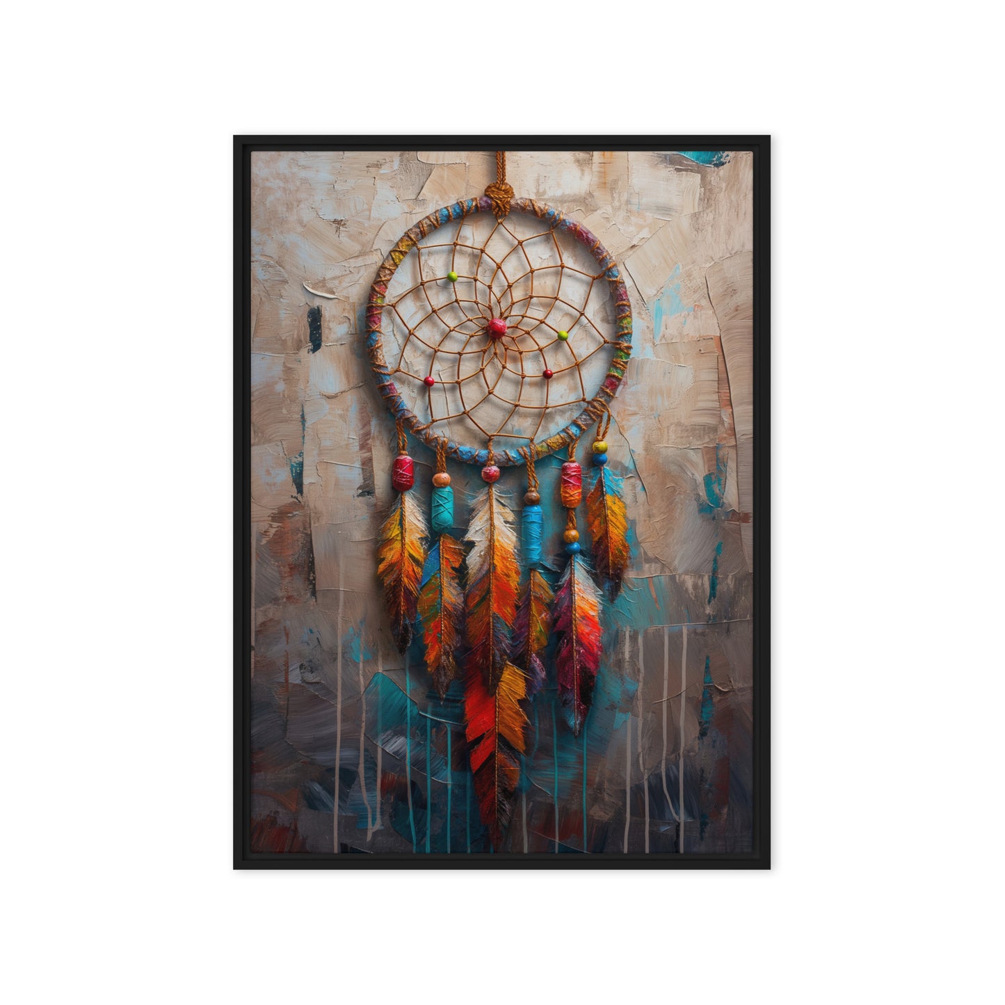 Dreamcatcher Native Art Framed Canvas