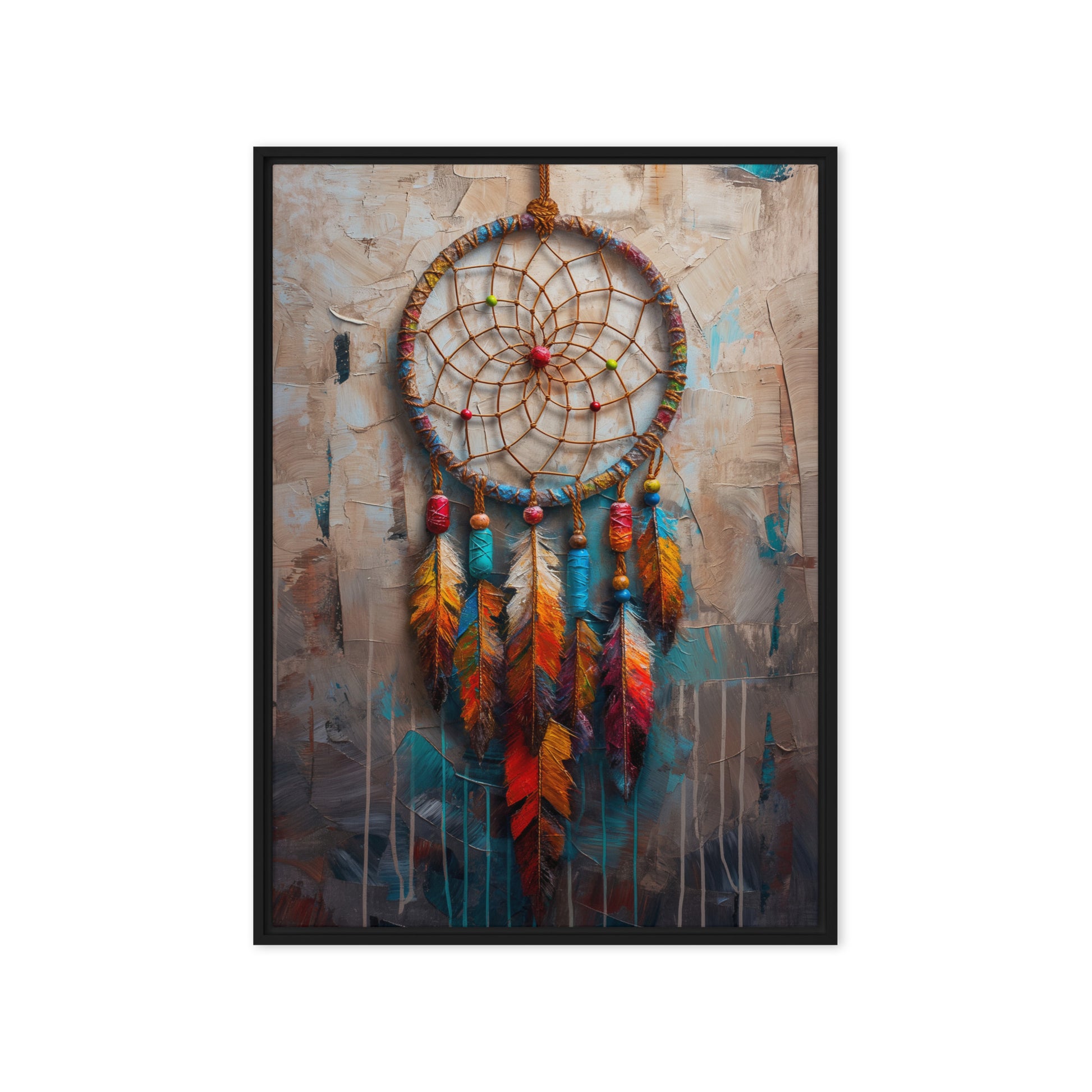 Dreamcatcher Native Art Framed Canvas