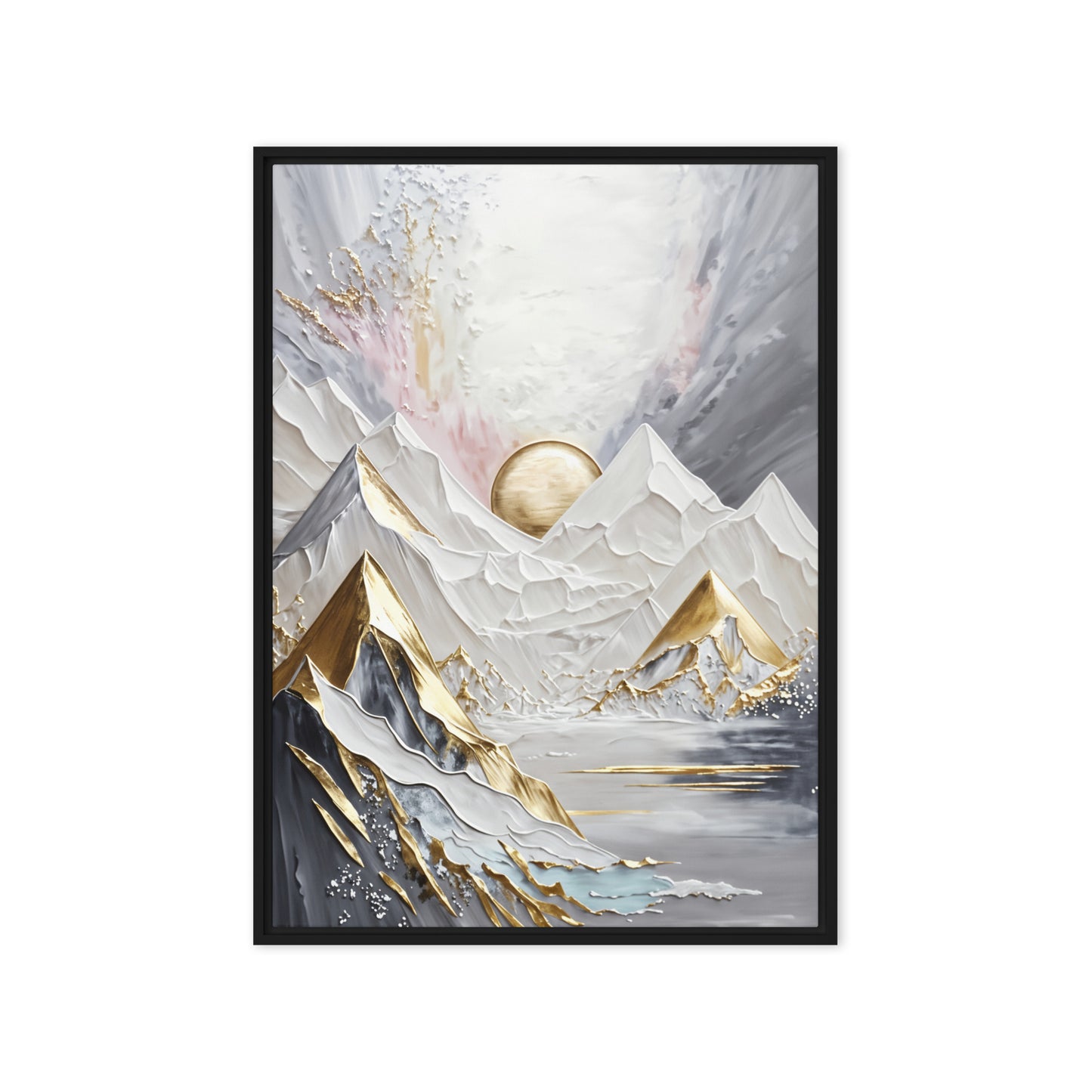 Majestic Mountains Landscape Art Framed Canvas