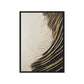 Wave White Black Gold Modern Art Framed Canvas
