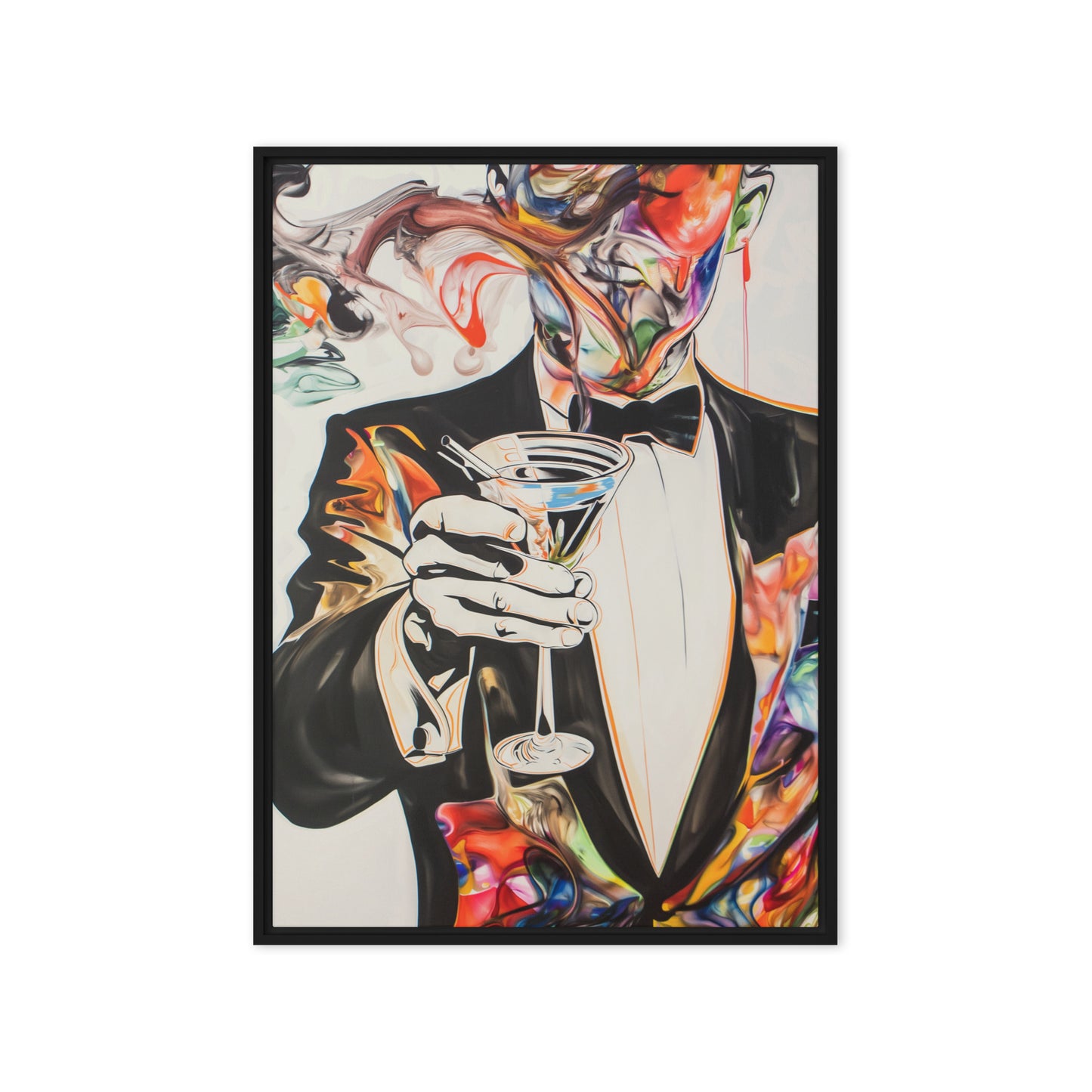 Martini Cocktail Surreal Art Framed Canvas