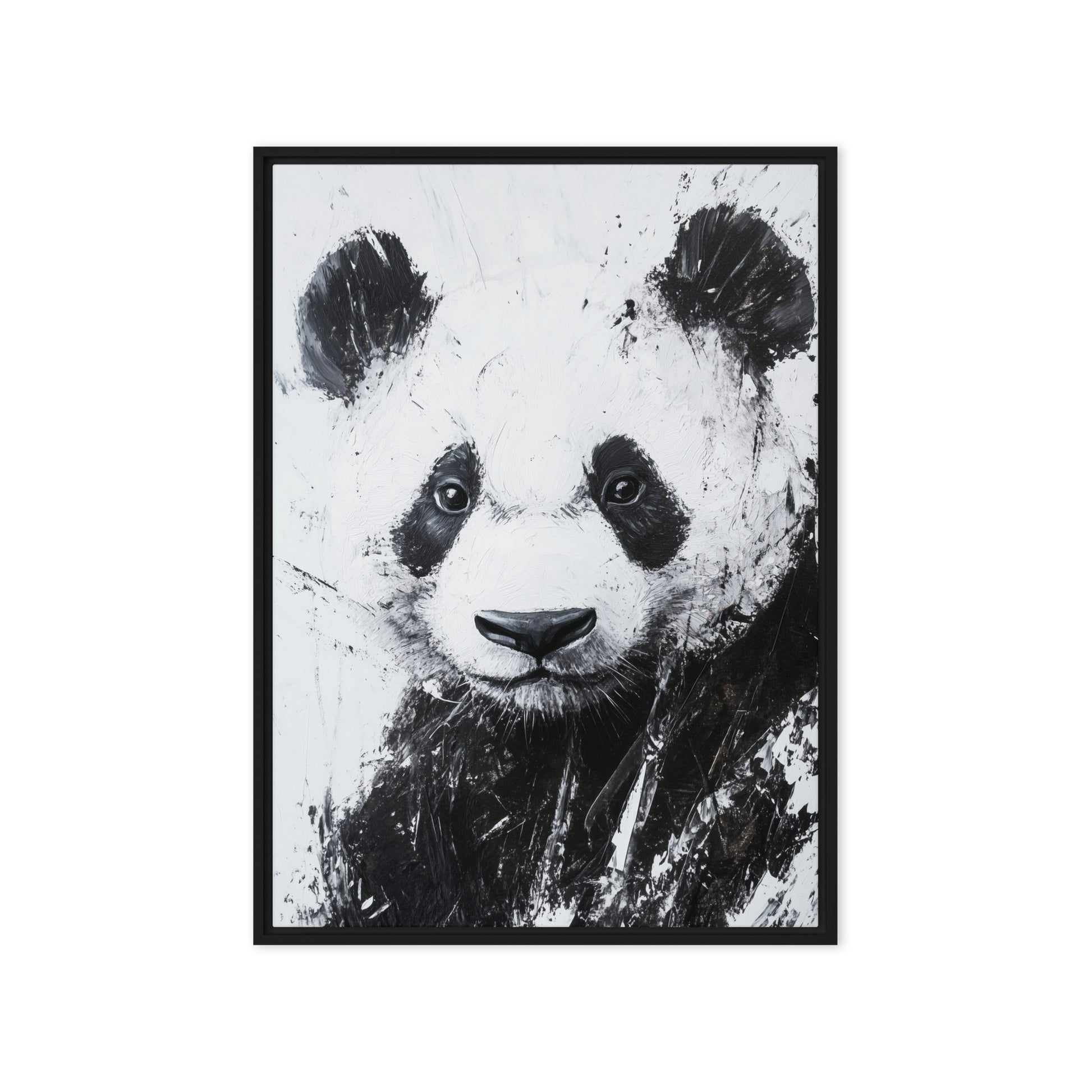 Panda Minimalist Art Framed Canvas