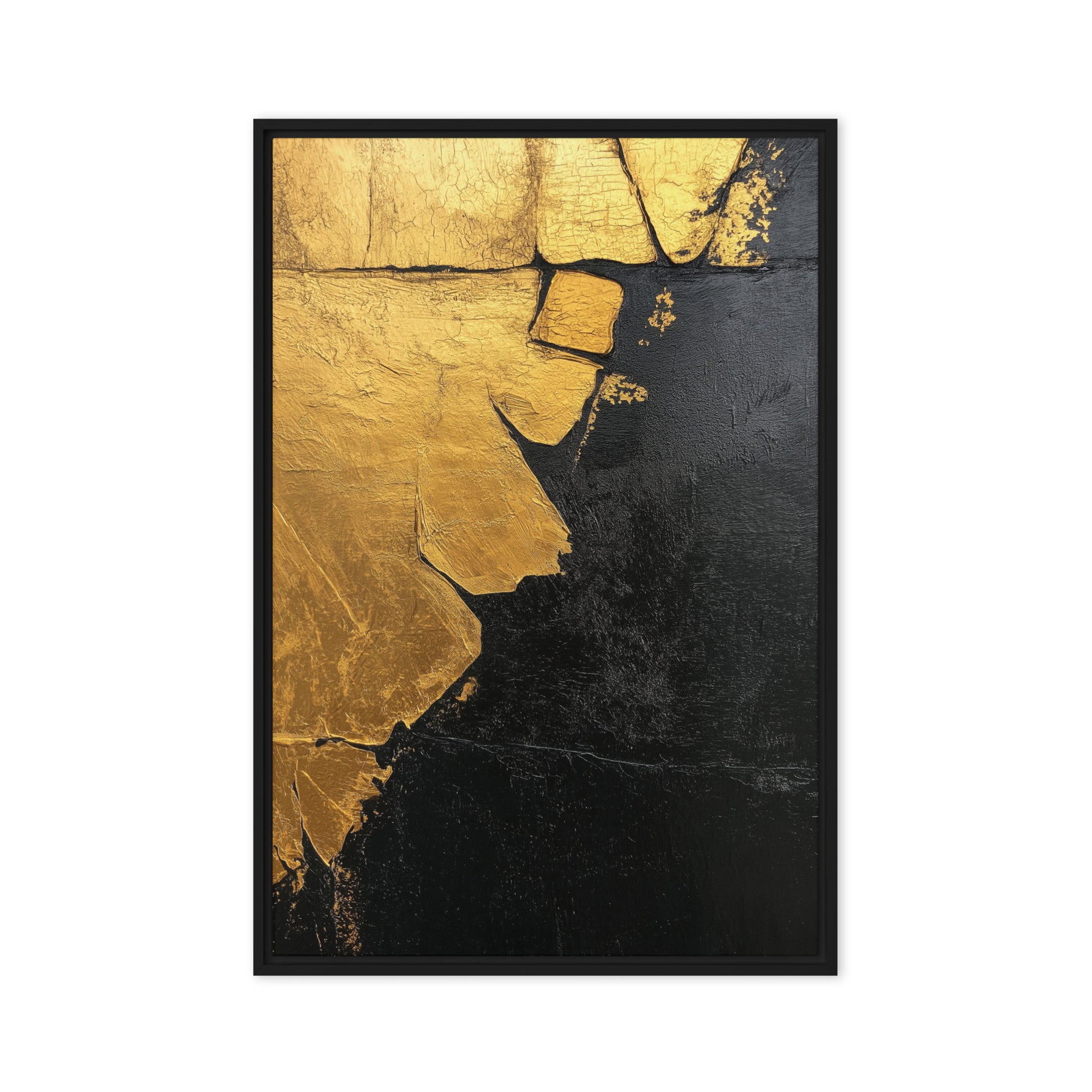 Black & Gold Modern Art Framed Canvas