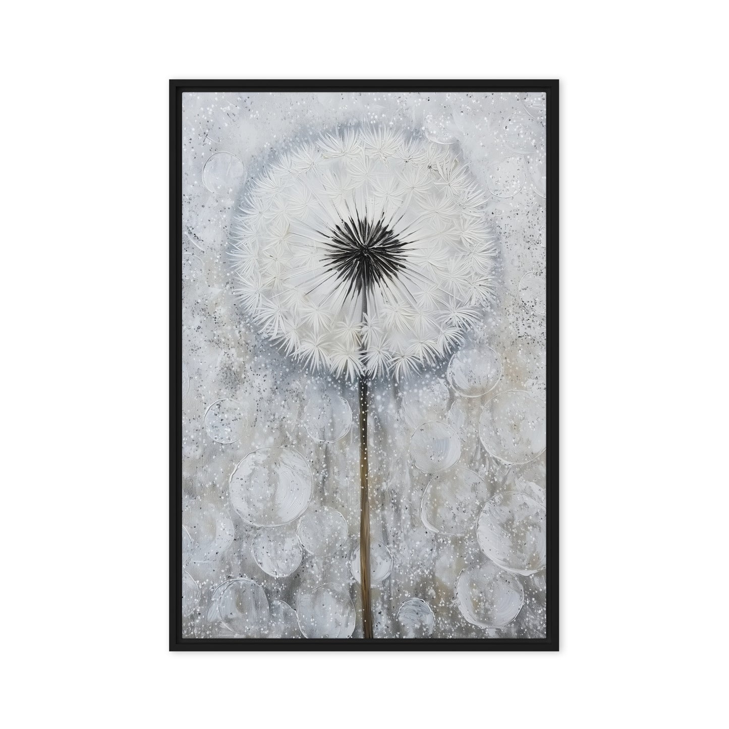 Dandelion Floral Art Framed Canvas