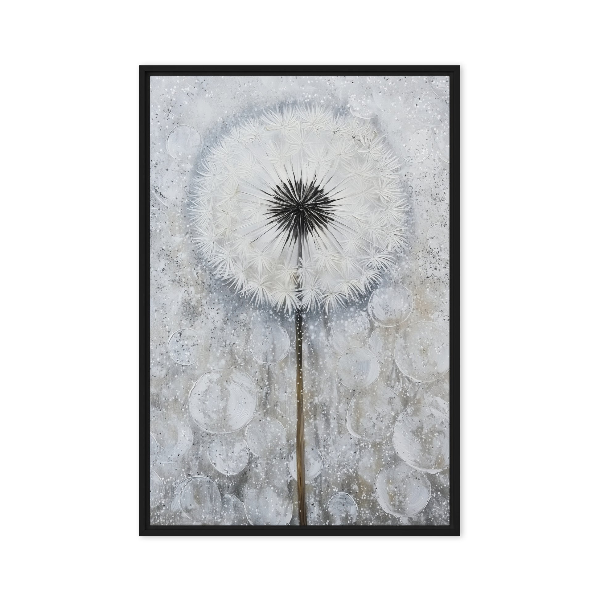Dandelion Floral Art Framed Canvas