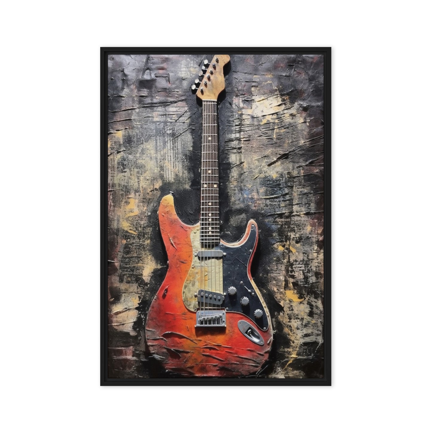 Guitar Music Art Framed Canvas
