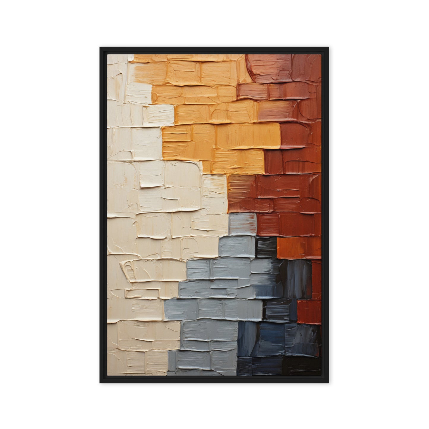 Earth Tone Modern Art Framed Canvas