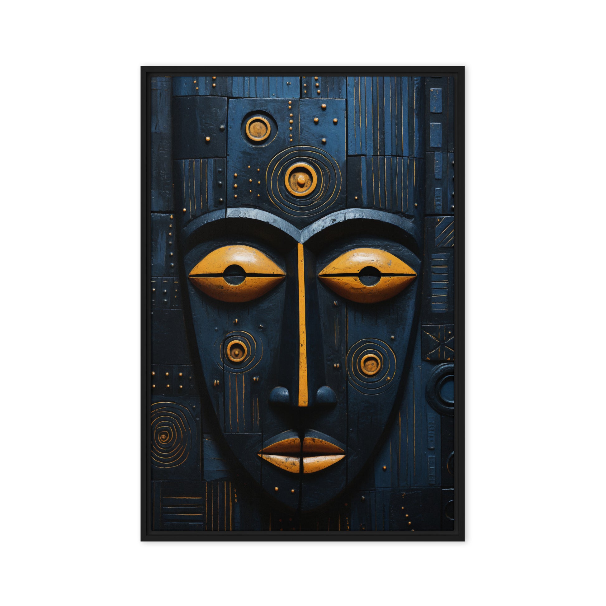 Tribal Mask African Art Framed Canvas