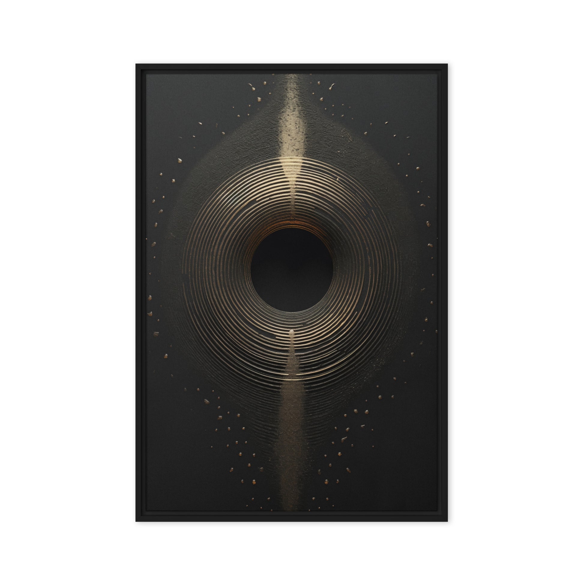 Eclipse Black Gold 3D Art Famed Canvas