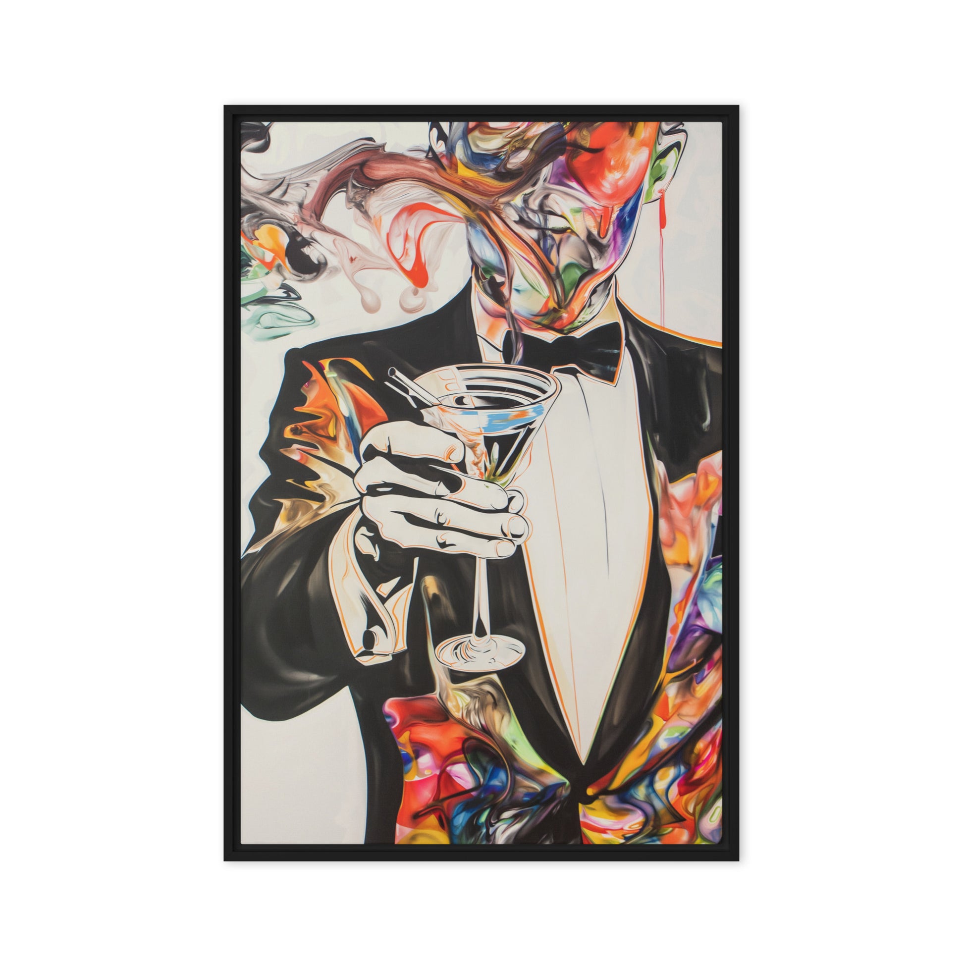 Martini Cocktail Surreal Art Framed Canvas