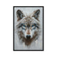 Blue Eyed Wolf Modern Art Framed Canvas