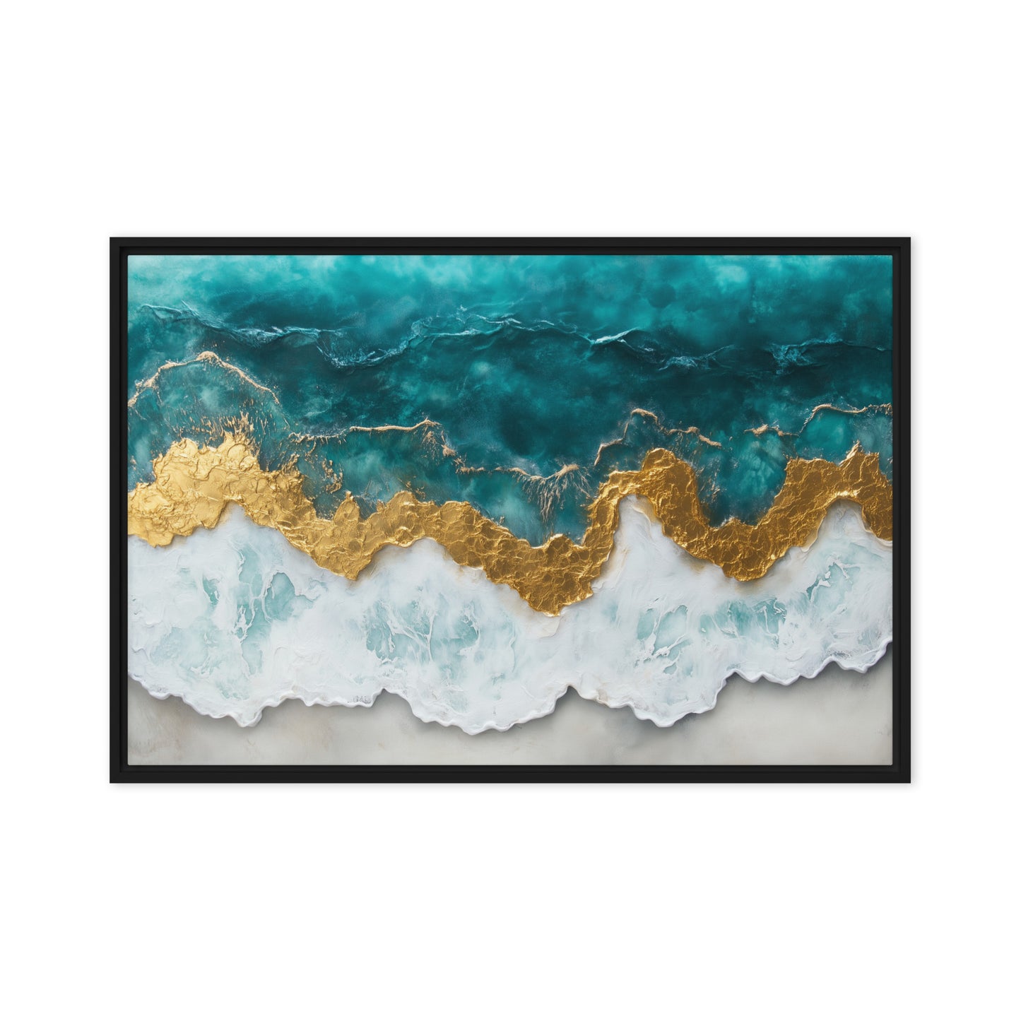 Ocean Arial View Modern Art Framed Canvas