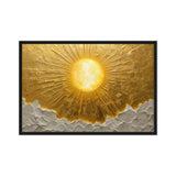 Sun In the Clouds Impasto Art Framed Canvas