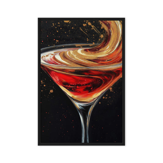 Abstract Cocktail Bar Wall Art Framed Canvas